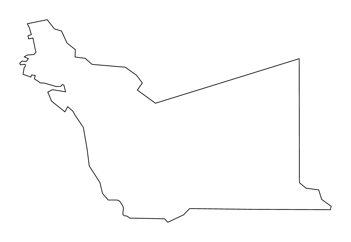 Mapa de contorno de Alameda, California.