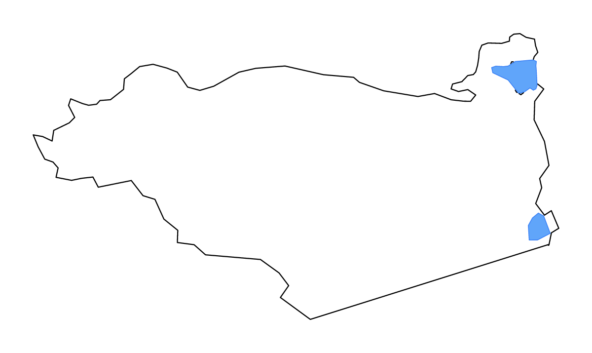 Mapa de contorno de Contra Costa, California con lagos.