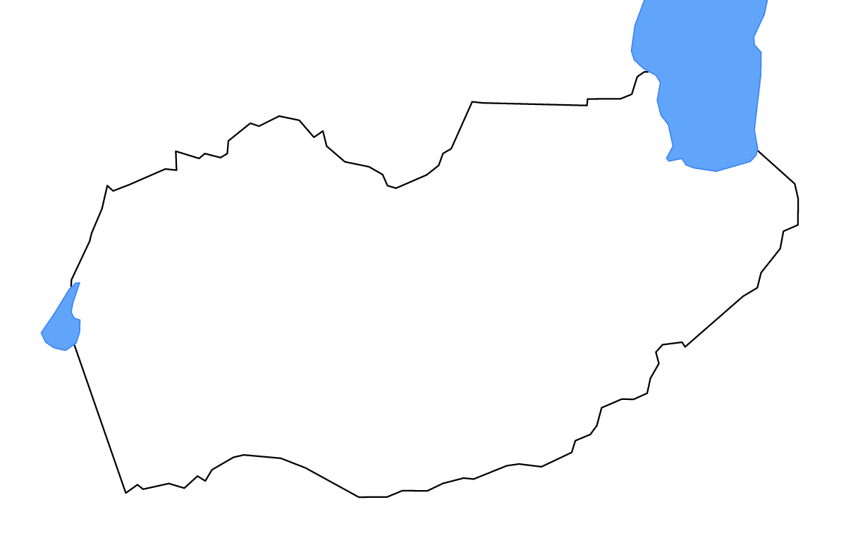 Carte de contour de El Dorado, California avec lacs et rivières.