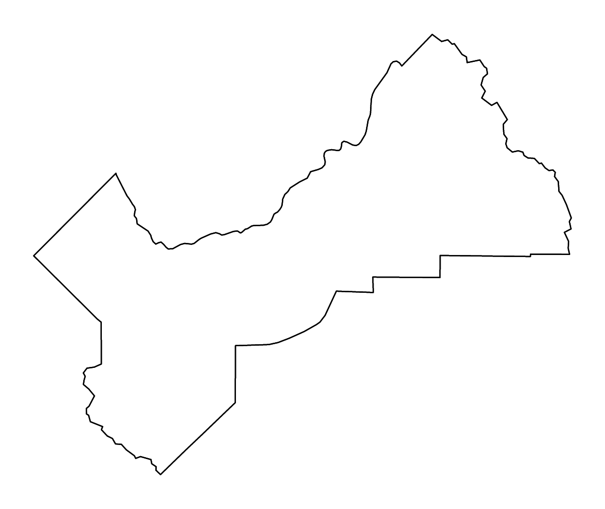 Mapa de contorno de Fresno, California con ríos.