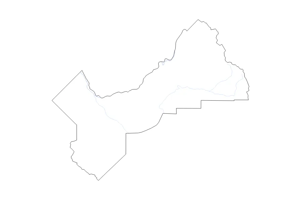 Carte de Fresno, California de type contour et rivières pour Amérique du Nord, montrant contour et rivières avec des limites nettes.