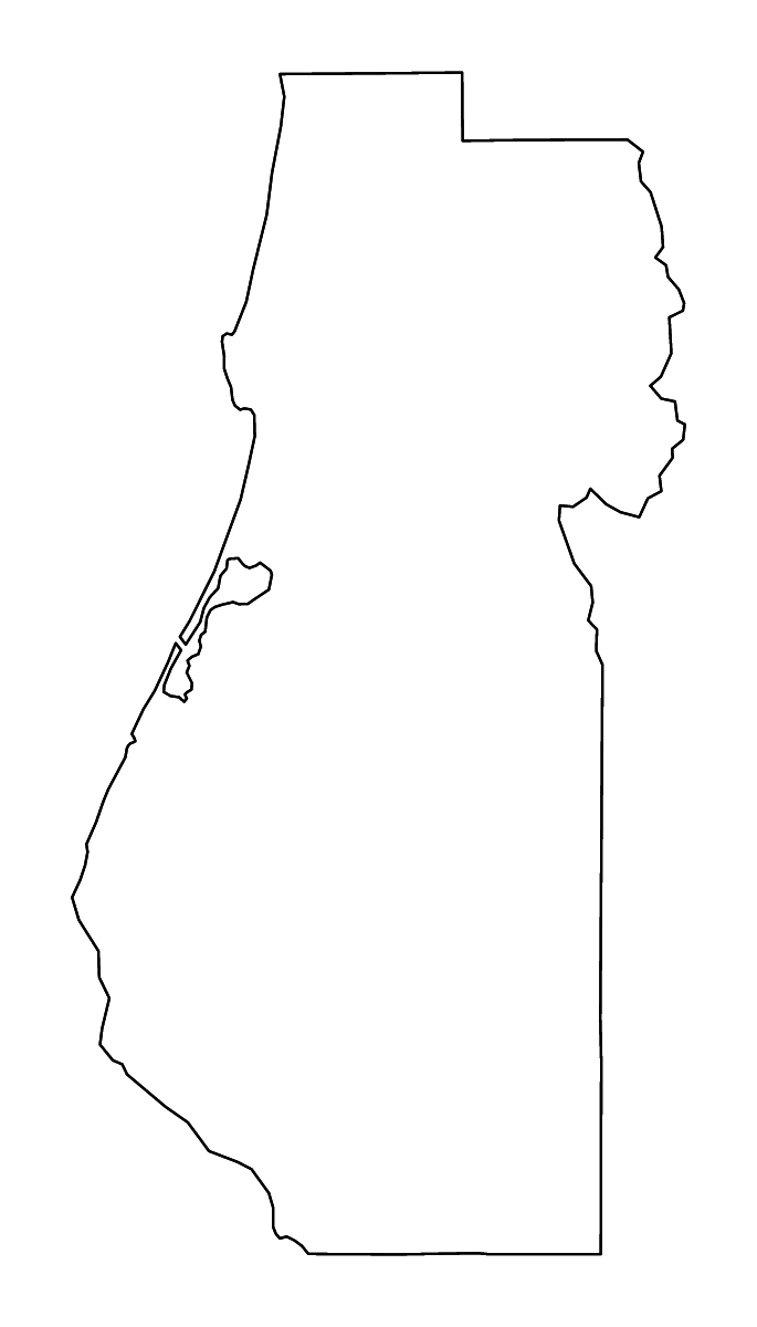 Mapa de contorno de Humboldt, California con ríos.