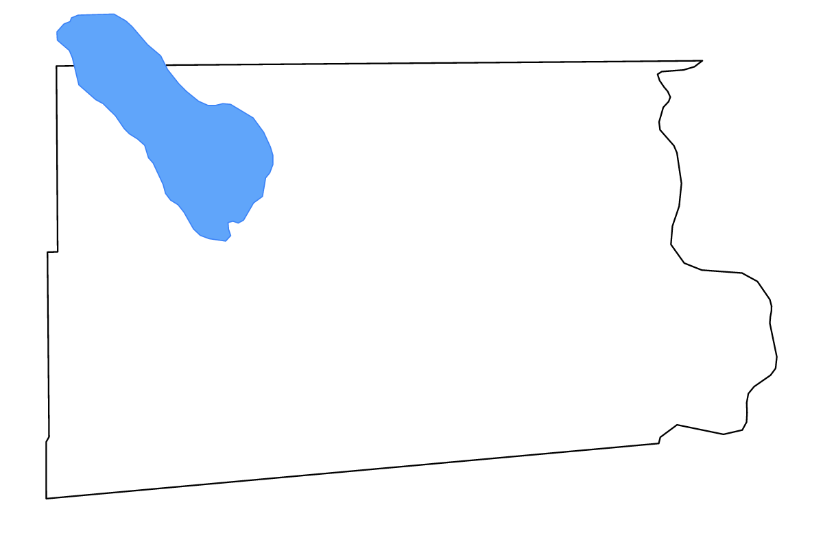 Mapa de contorno de Imperial, California con lagos y ríos.