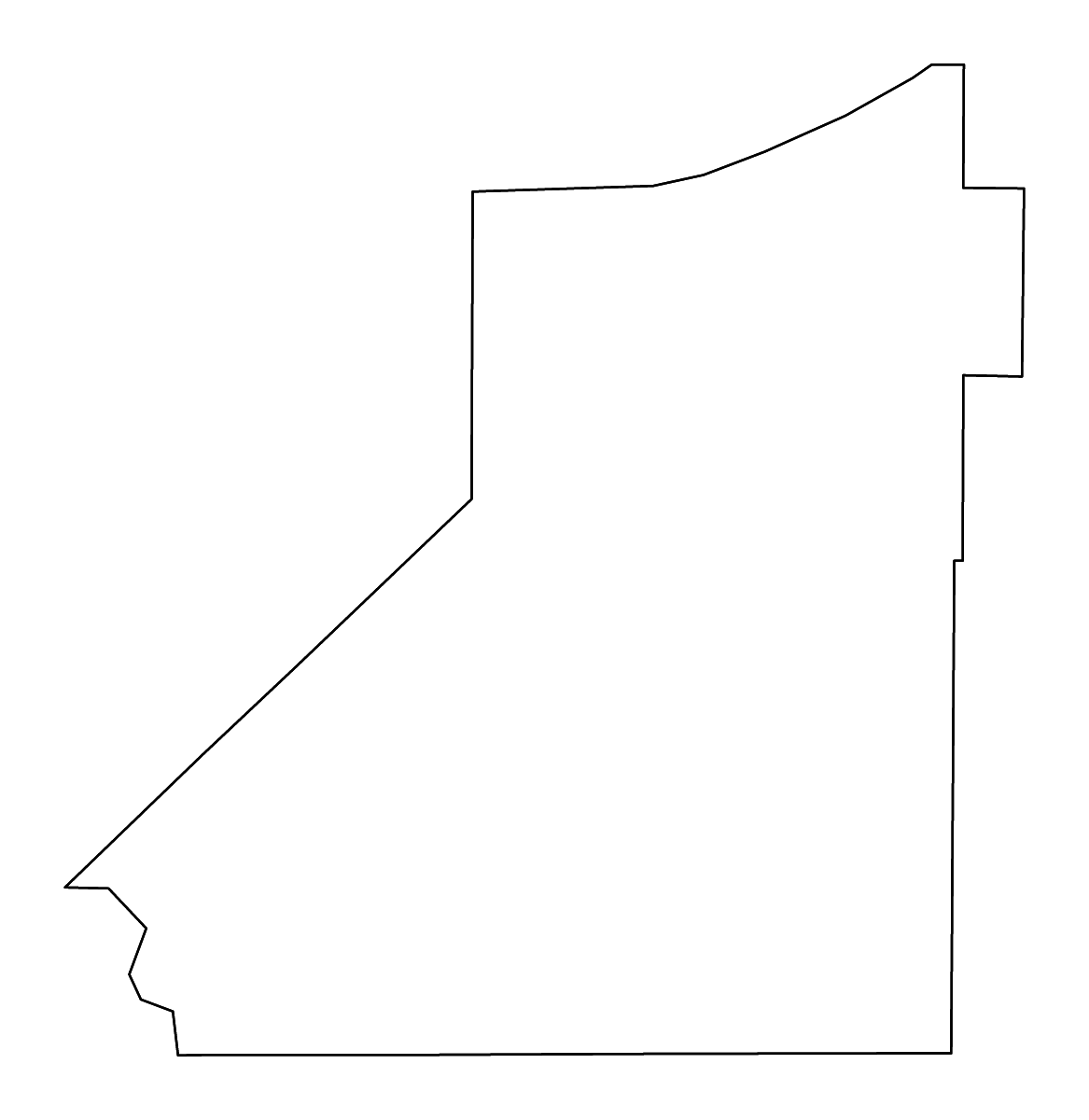 Mapa de contorno de Kings, California con ríos.