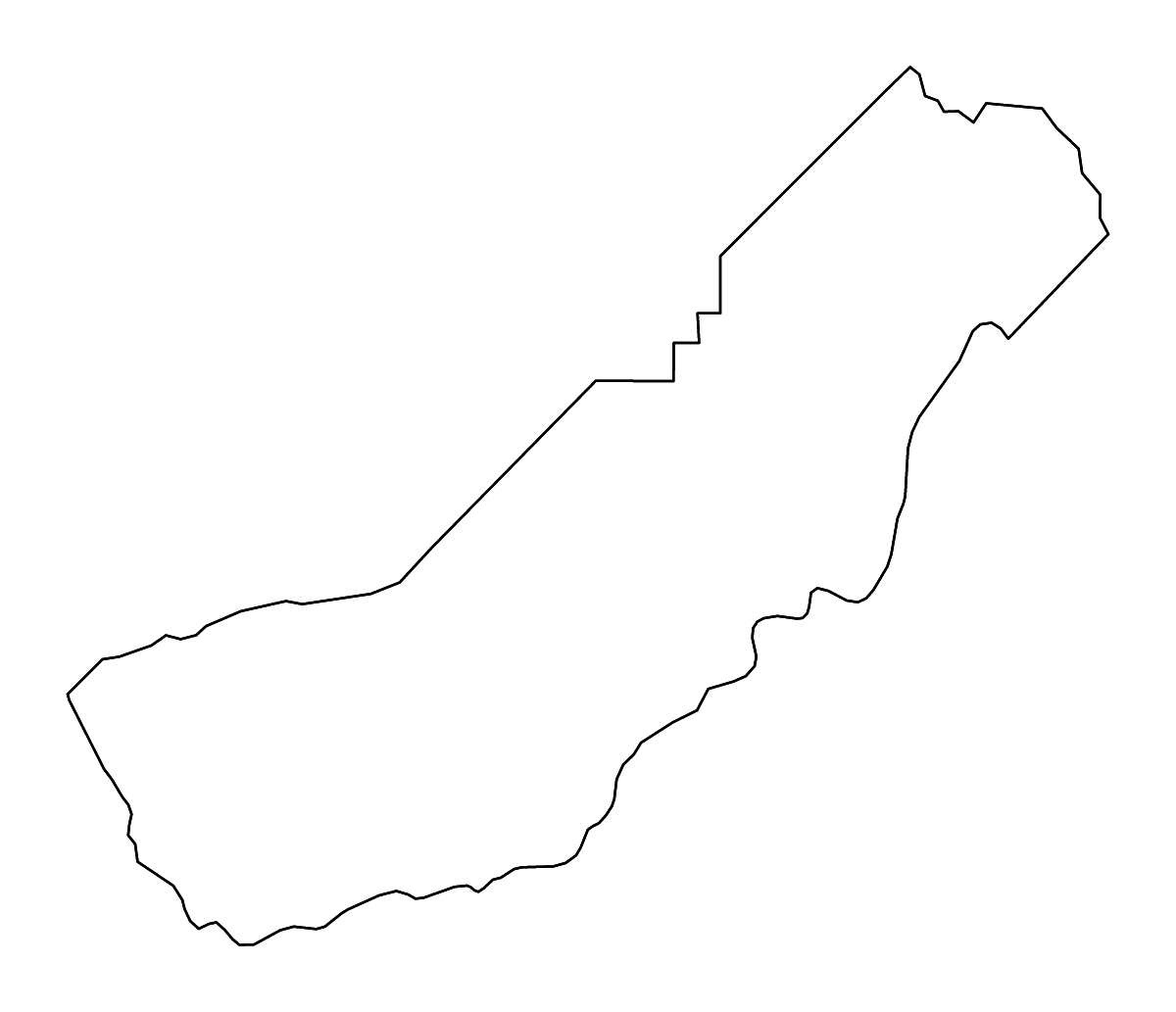 Outline map of Madera County, California with rivers.