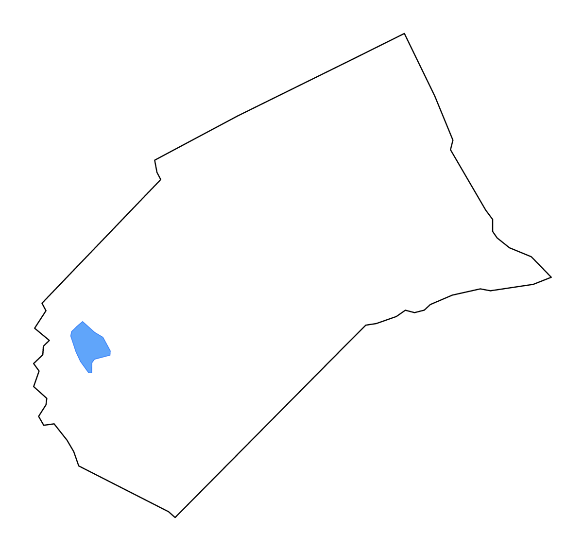 Mapa de contorno de Merced, California con lagos y ríos.