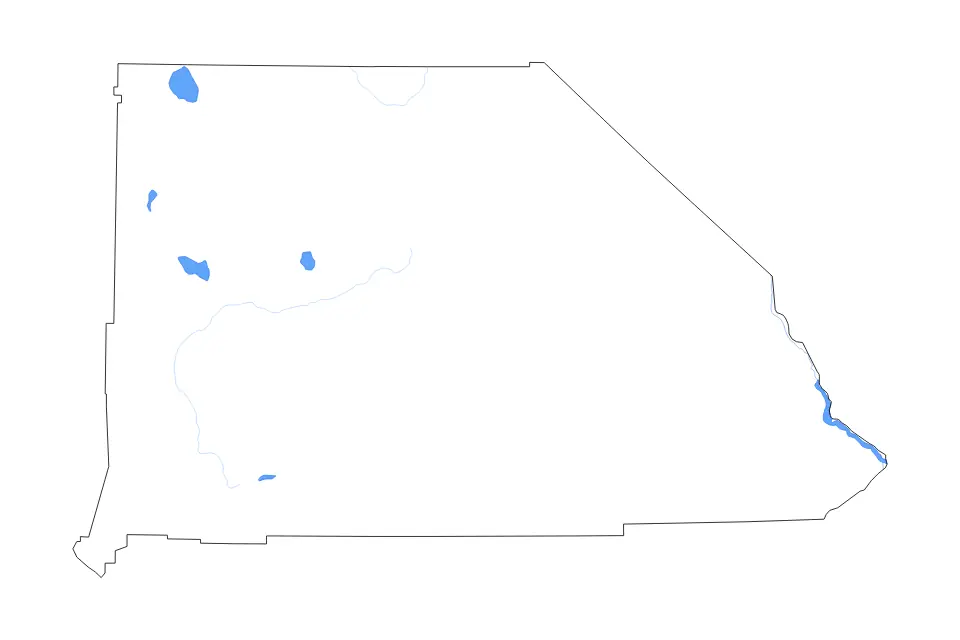 Mapa de San Bernardino, California de tipo contorno, lagos y ríos para América del Norte, con contorno, lagos y ríos con elementos de agua como Big Bear Lake, Lake Havasu y Searles Lake.
