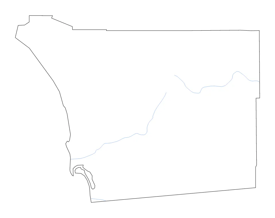 San Diego outline map preview