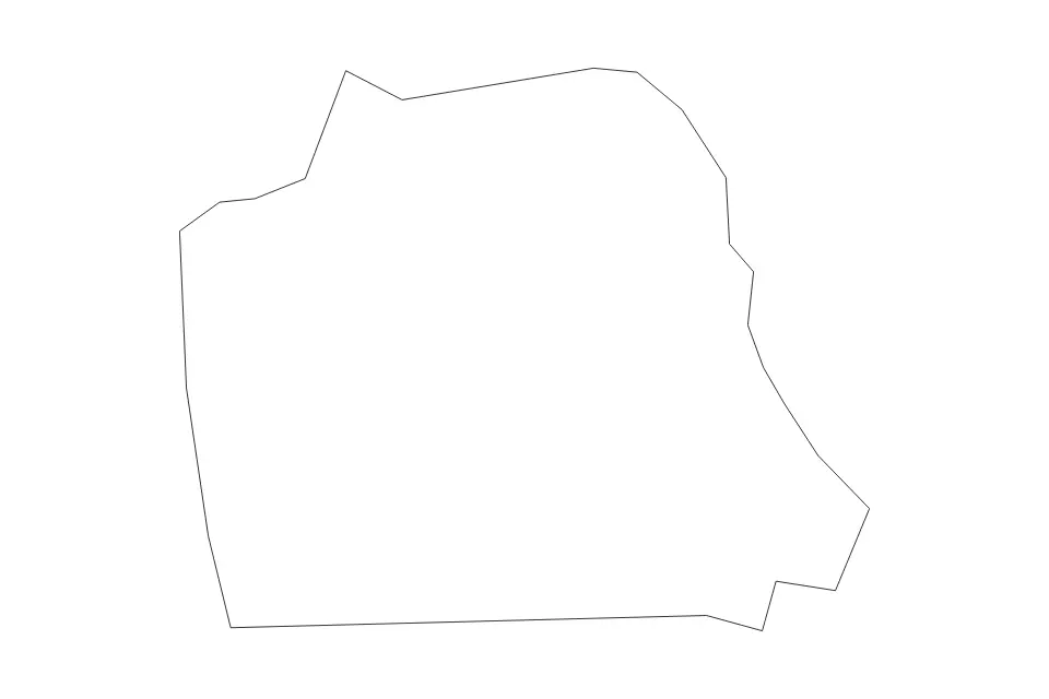 Outline map of San Francisco County, California with subdivision borders.
