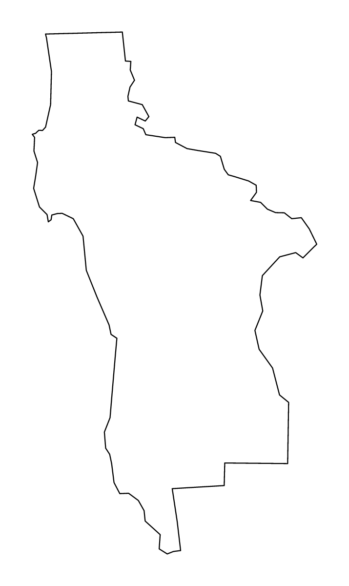 Mapa de contorno de San Mateo, California.