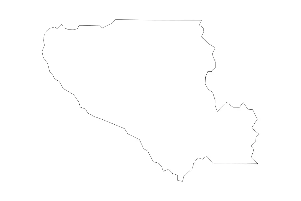 Mapa de Santa Clara, California de tipo contorno para América del Norte, con contorno con límites limpios.