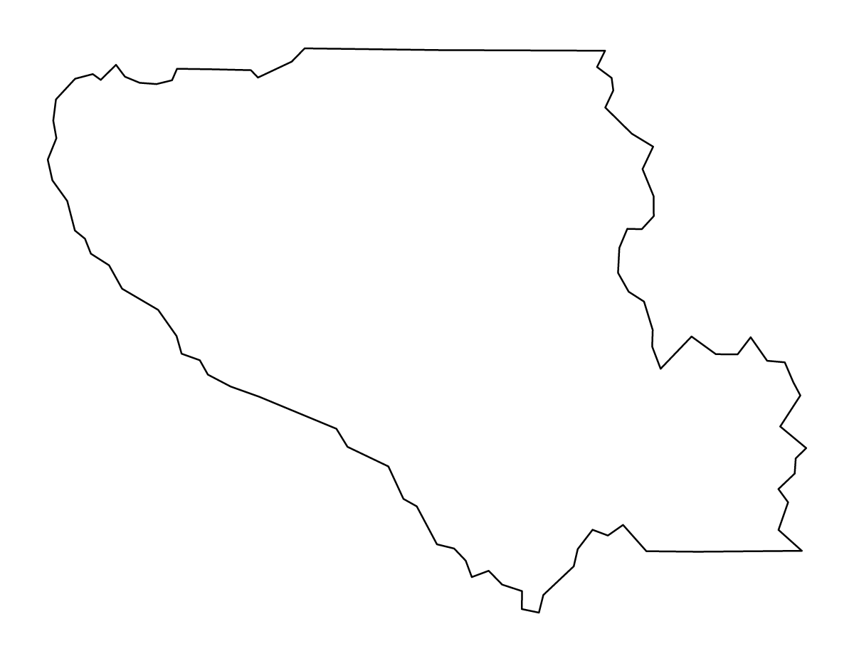 Mapa de contorno de Santa Clara, California.