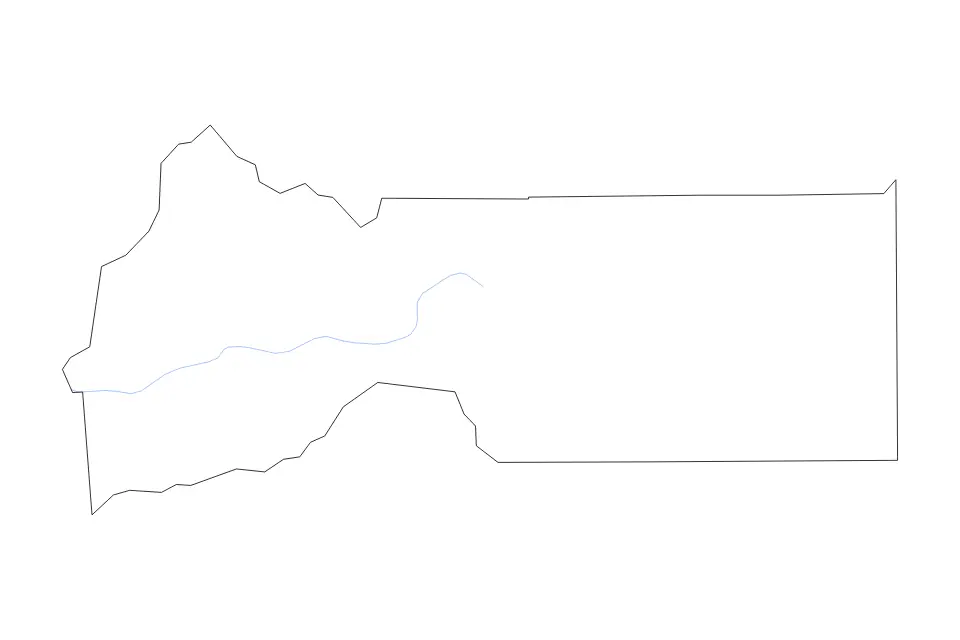 Carte de Sierra, California de type contour et rivières pour Amérique du Nord, montrant contour et rivières avec des limites nettes.