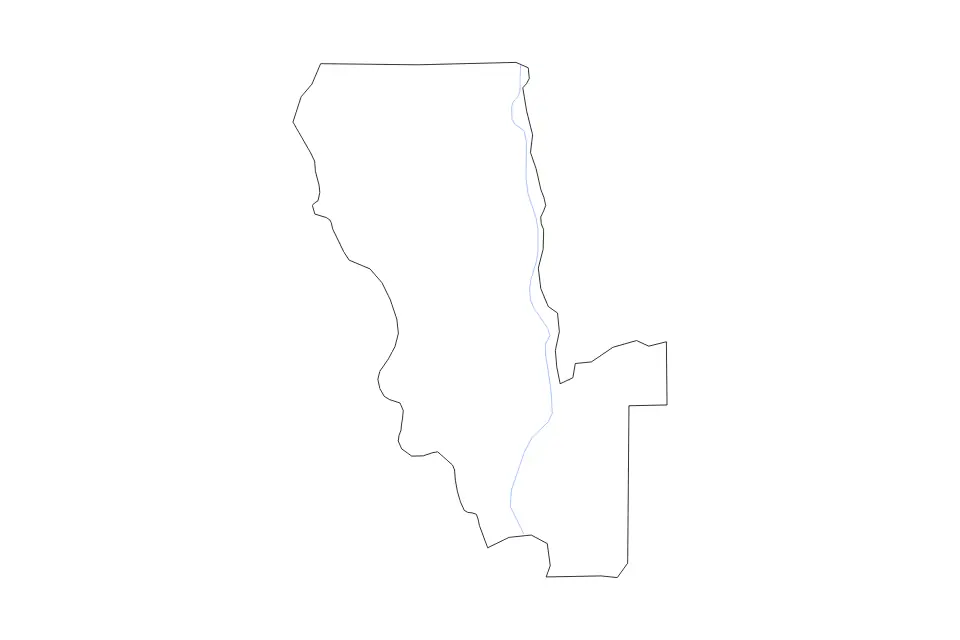 Mapa de Sutter, California de tipo contorno y ríos para América del Norte, con contorno y ríos con límites limpios.