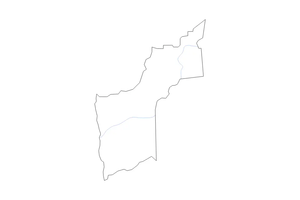 Carte de Yuba, California de type contour et rivières pour Amérique du Nord, montrant contour et rivières avec des limites nettes.