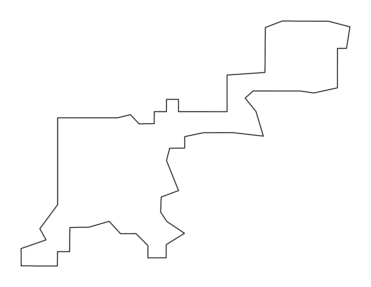 Mapa de contorno de Denver, Colorado con ríos.