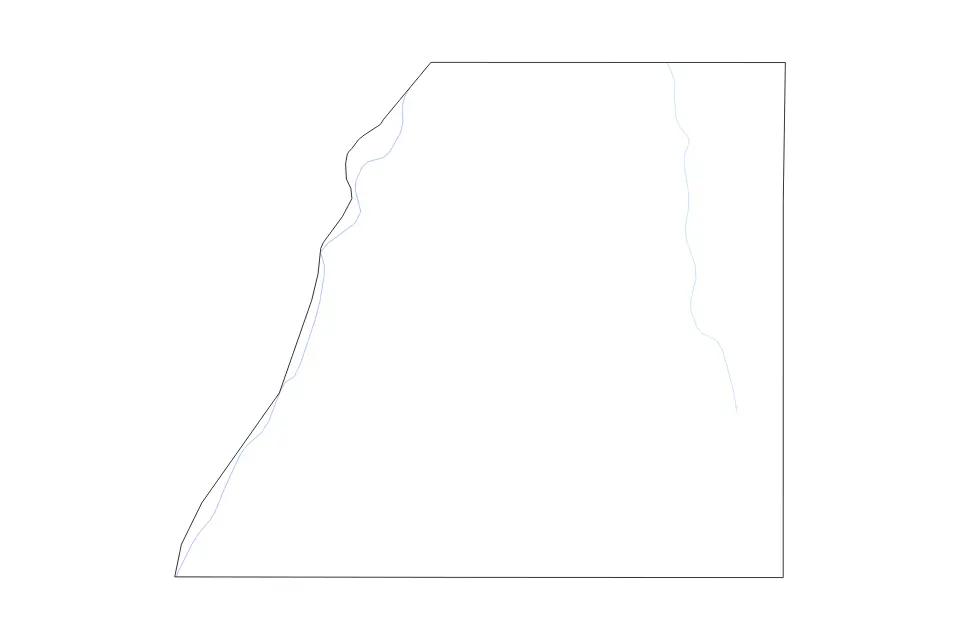 Carte de Douglas, Colorado de type contour et rivières pour Amérique du Nord, montrant contour et rivières avec des limites nettes.