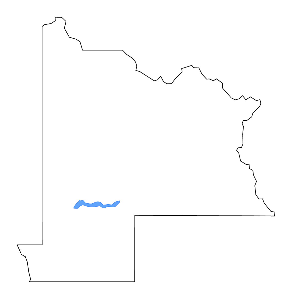 Carte de contour de Gunnison, Colorado avec lacs et rivières.