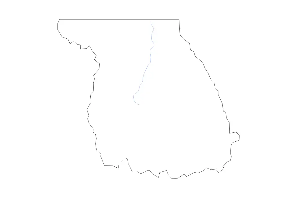 Outline map of Jackson County, Colorado with subdivision borders and rivers.