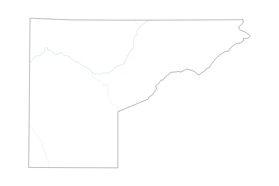 Carte de Mesa, Colorado de type contour et rivières pour Amérique du Nord, montrant contour et rivières avec des limites nettes.