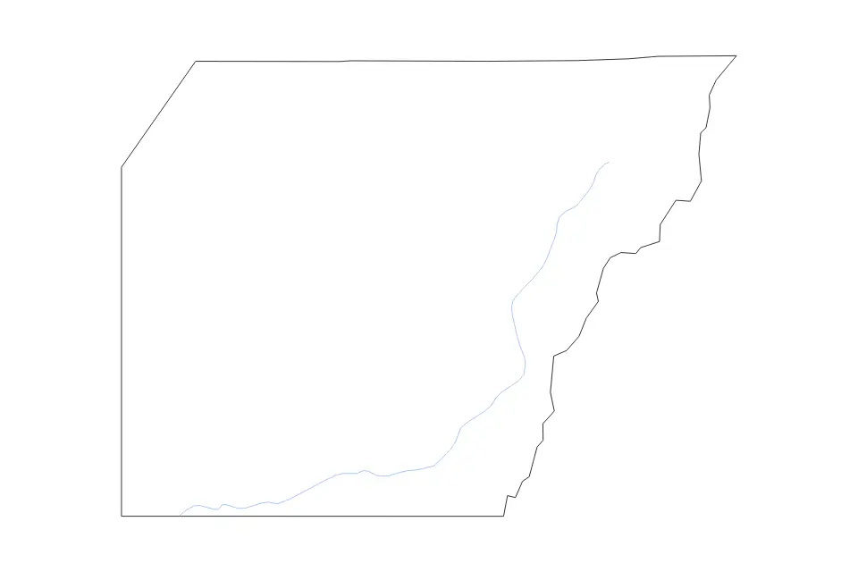 Mapa de Montezuma, Colorado de tipo contorno y ríos para América del Norte, con contorno y ríos con límites limpios.