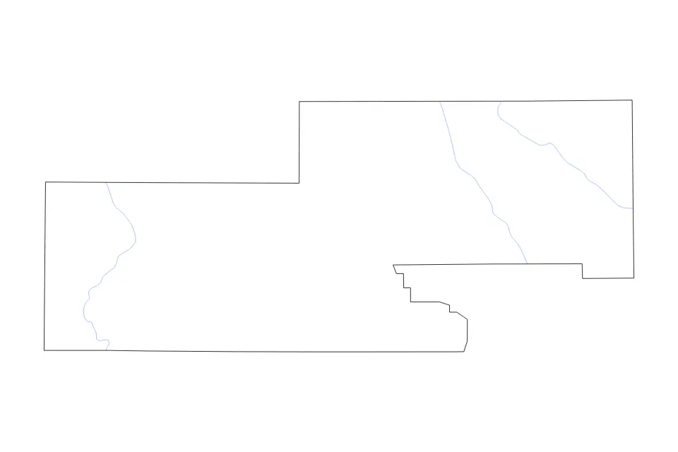 Carte de Montrose, Colorado de type contour et rivières pour Amérique du Nord, montrant contour et rivières avec des limites nettes.