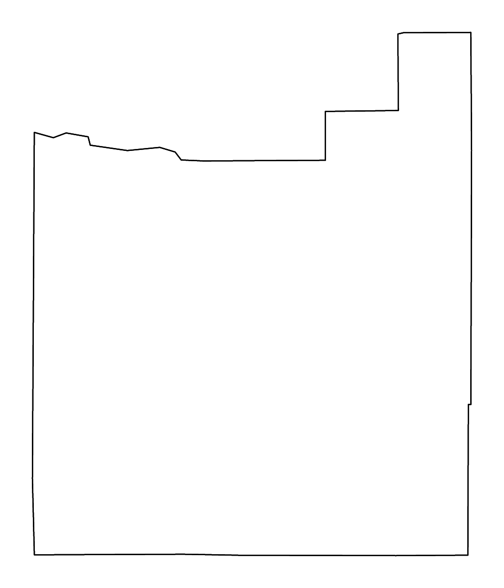 Mapa de contorno de Otero, Colorado con ríos.