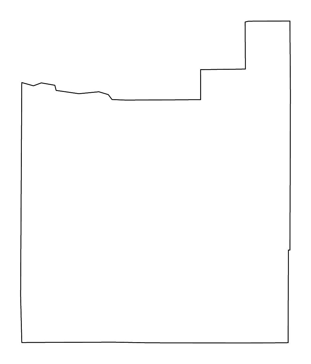 Carte de contour de Otero, Colorado avec rivières.