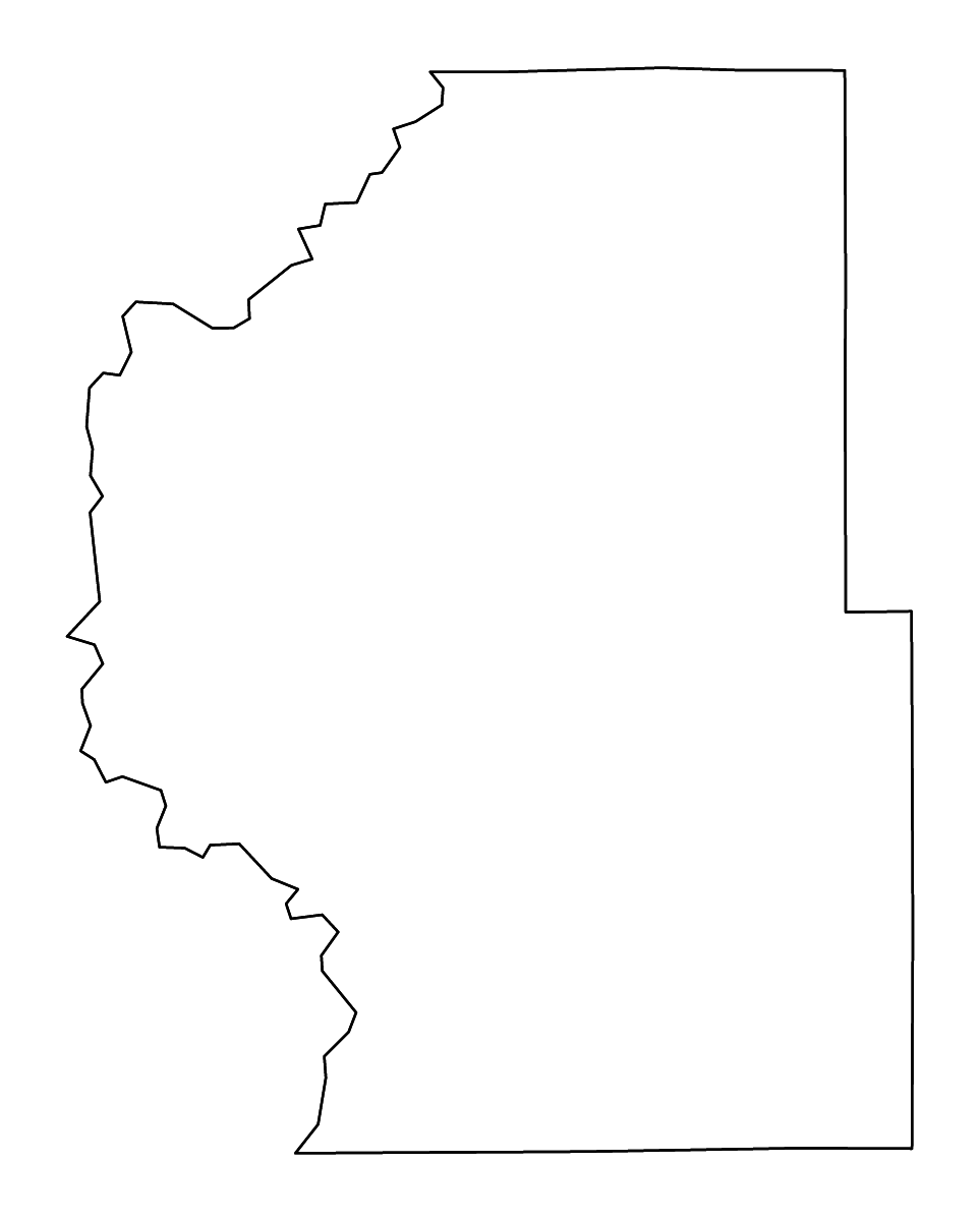 Mapa de contorno de Park, Colorado con ríos.