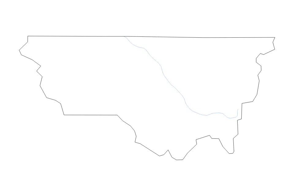 Outline map of Pitkin County, Colorado with subdivision borders and rivers.