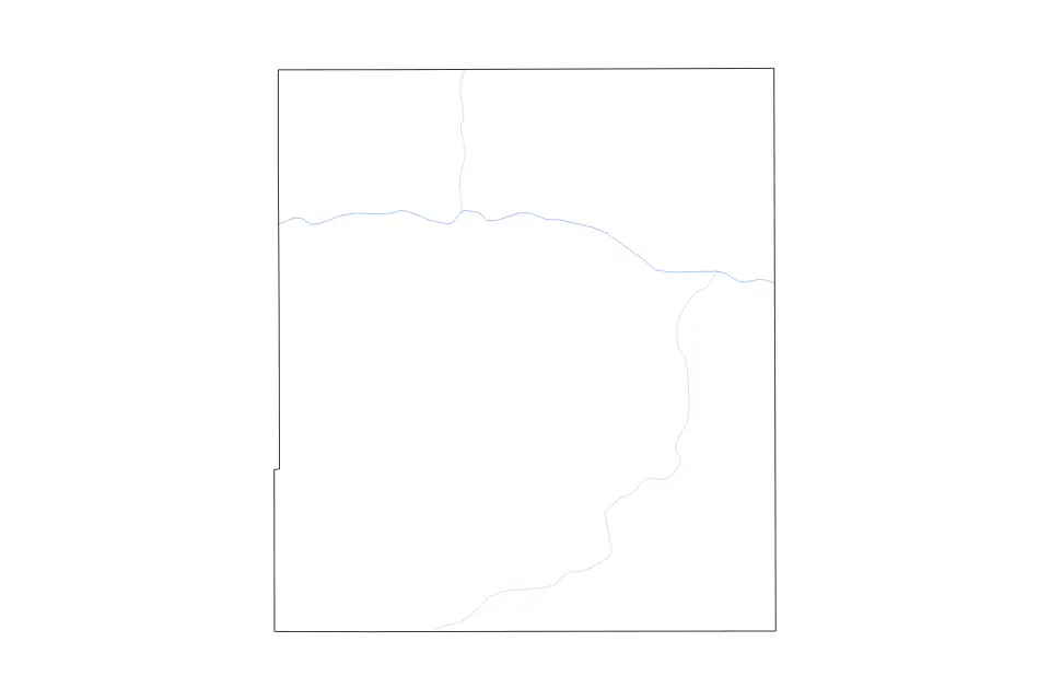 Carte de Prowers, Colorado de type contour et rivières pour Amérique du Nord, montrant contour et rivières avec des limites nettes.