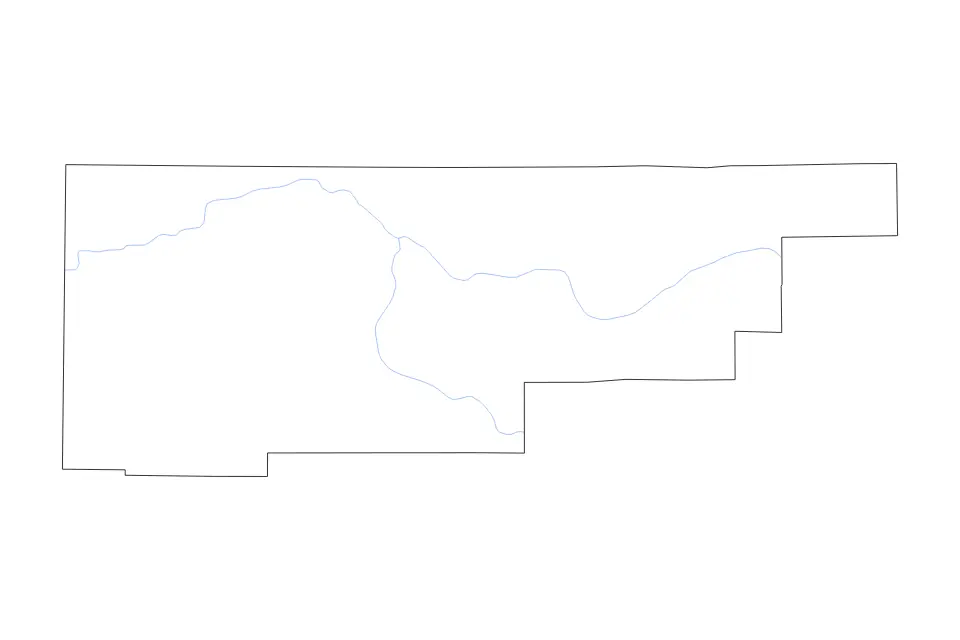Mapa de Rio Blanco, Colorado de tipo contorno y ríos para América del Norte, con contorno y ríos con límites limpios.