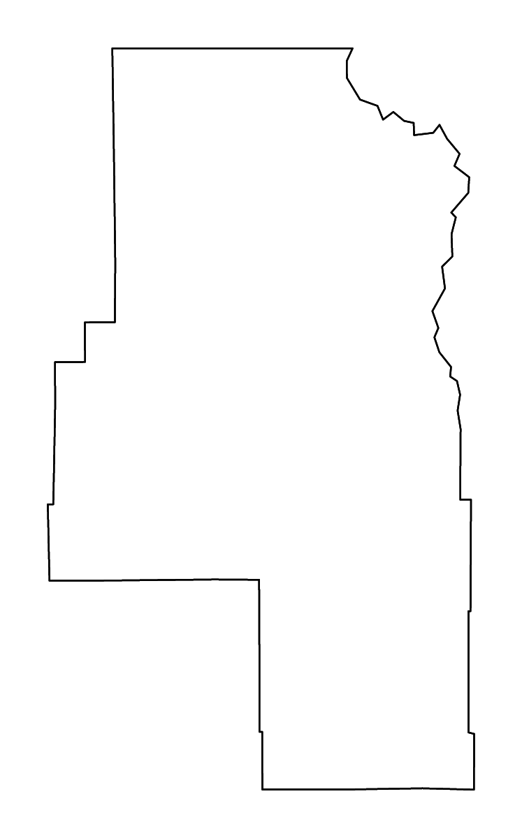 Carte de contour de Routt, Colorado avec rivières.
