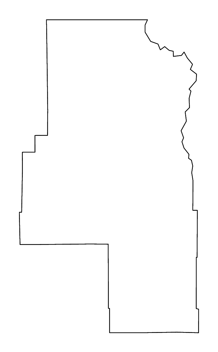 Mapa de contorno de Routt, Colorado con ríos.