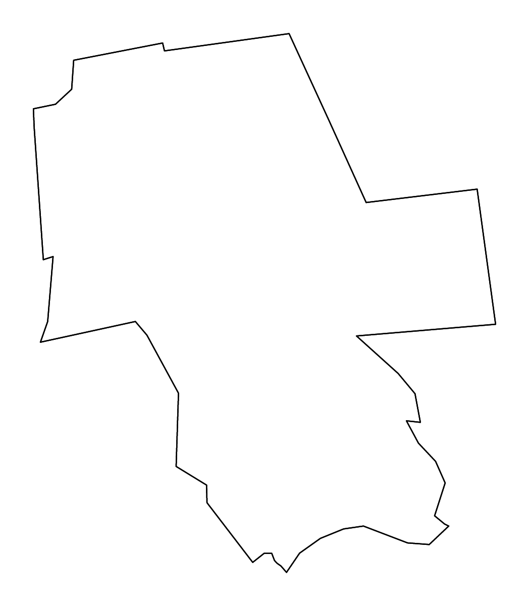 Mapa de contorno de Middlesex, Connecticut con ríos.