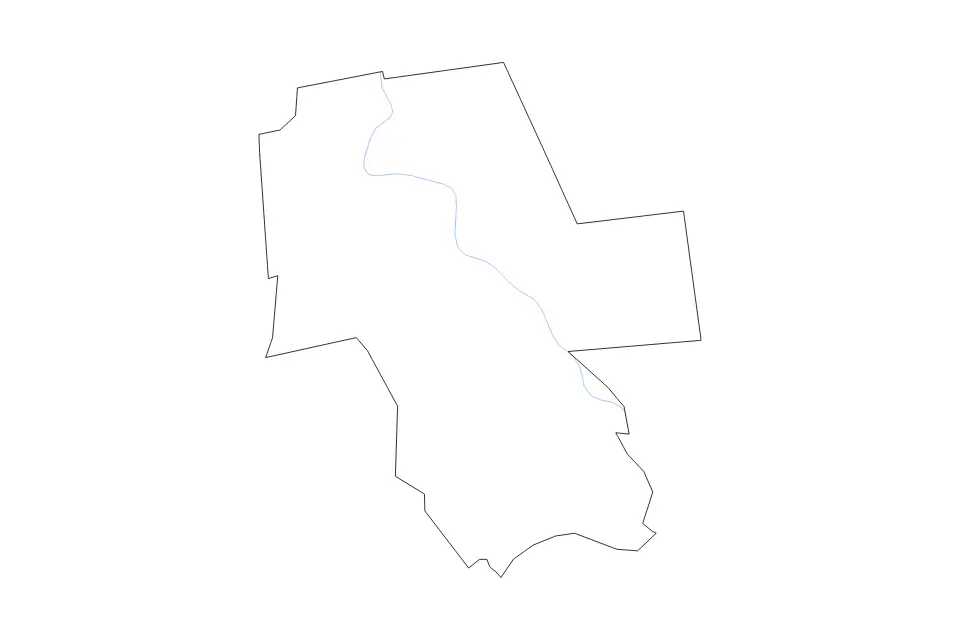 Carte de Middlesex, Connecticut de type contour et rivières pour Amérique du Nord, montrant contour et rivières avec des limites nettes.