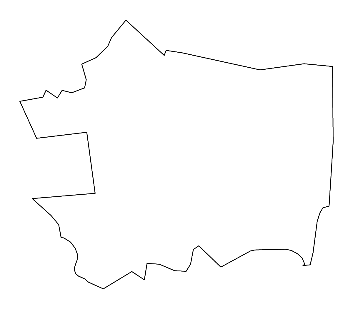 Mapa de contorno de New London, Connecticut con ríos.