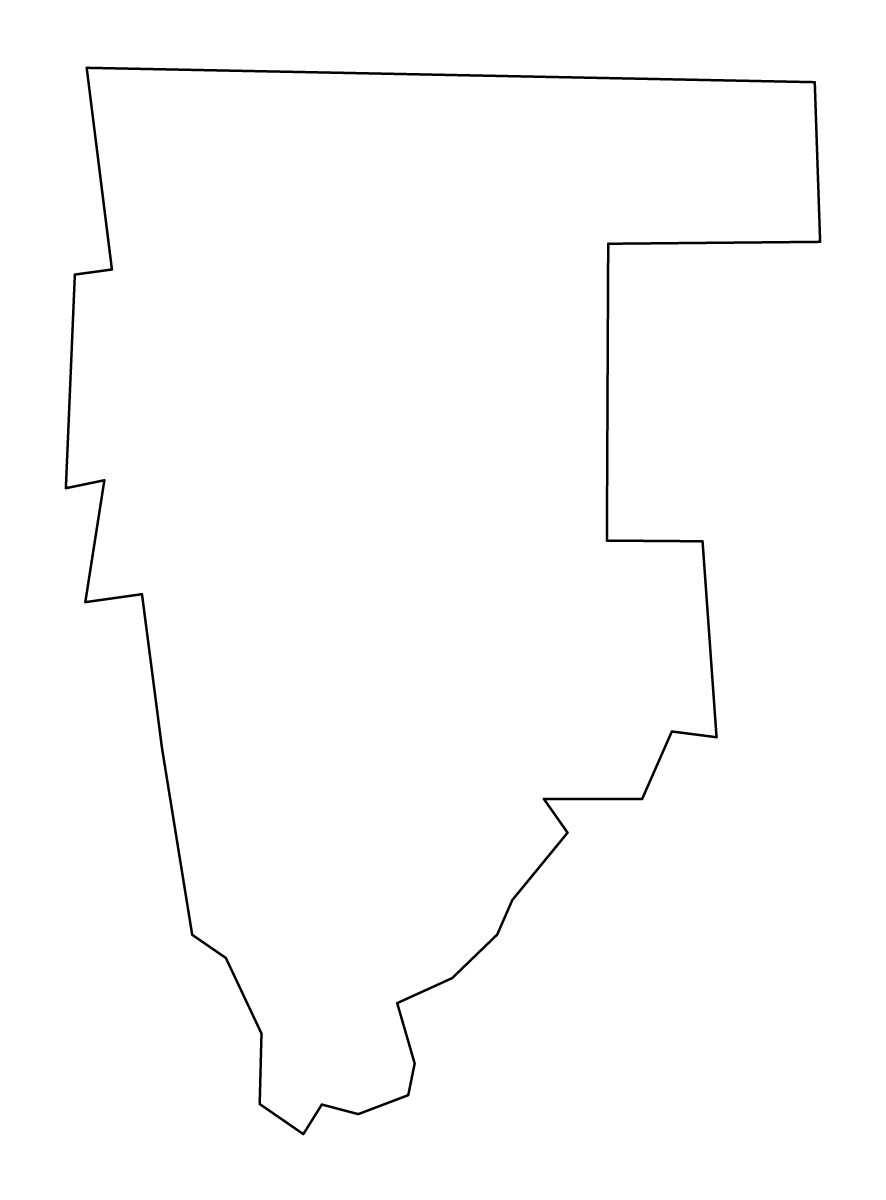 Mapa de contorno de Tolland, Connecticut.