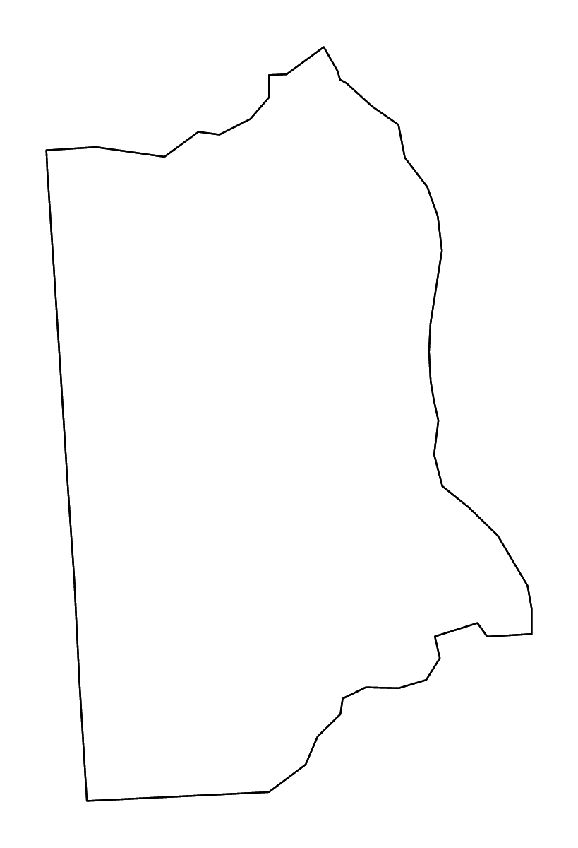 Mapa de contorno de Kent, Delaware con ríos.