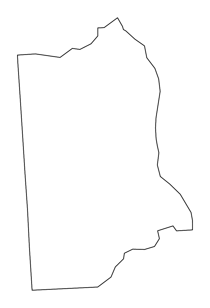 Mapa de contorno de Kent, Delaware con ríos.