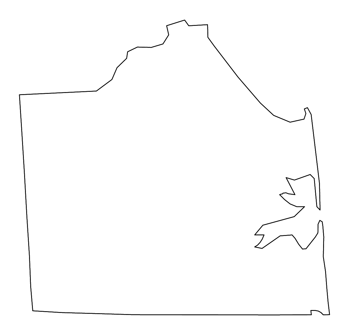 Mapa de contorno de Sussex, Delaware con ríos.