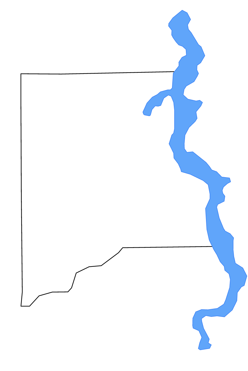 Mapa de contorno de Clay, Florida con lagos.