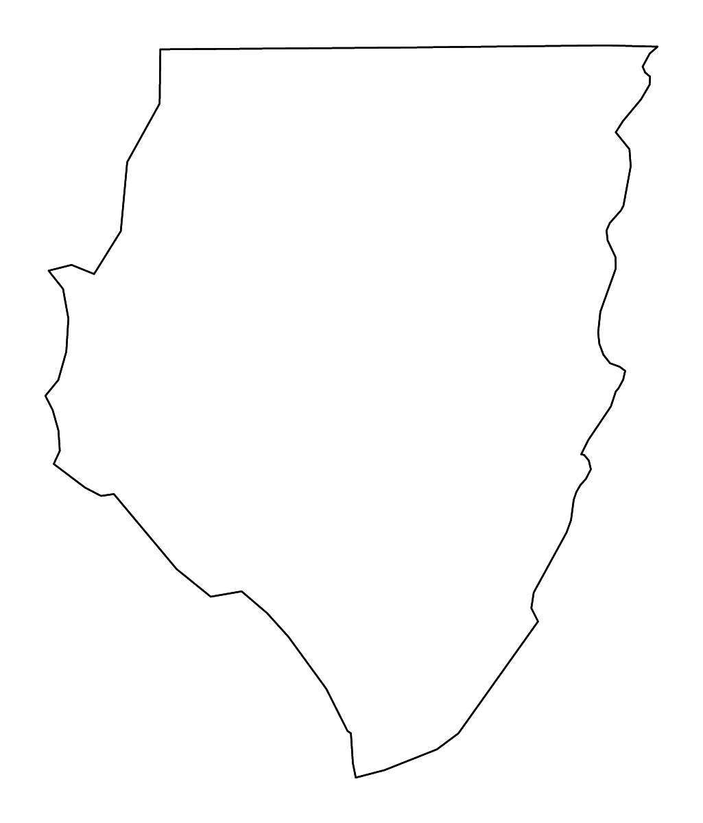 Mapa de contorno de Dixie, Florida con ríos.