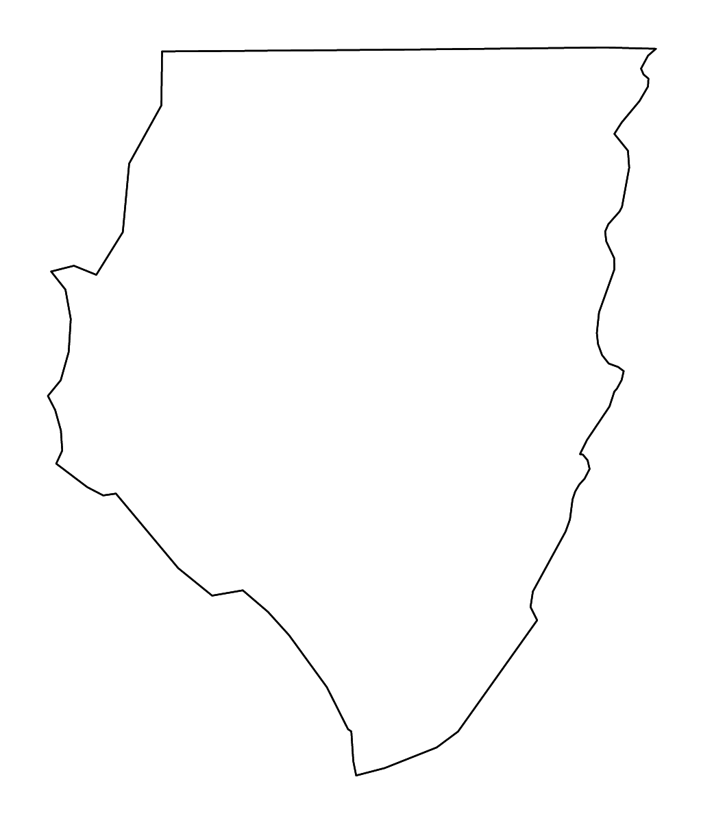 Mapa de contorno de Dixie, Florida con ríos.