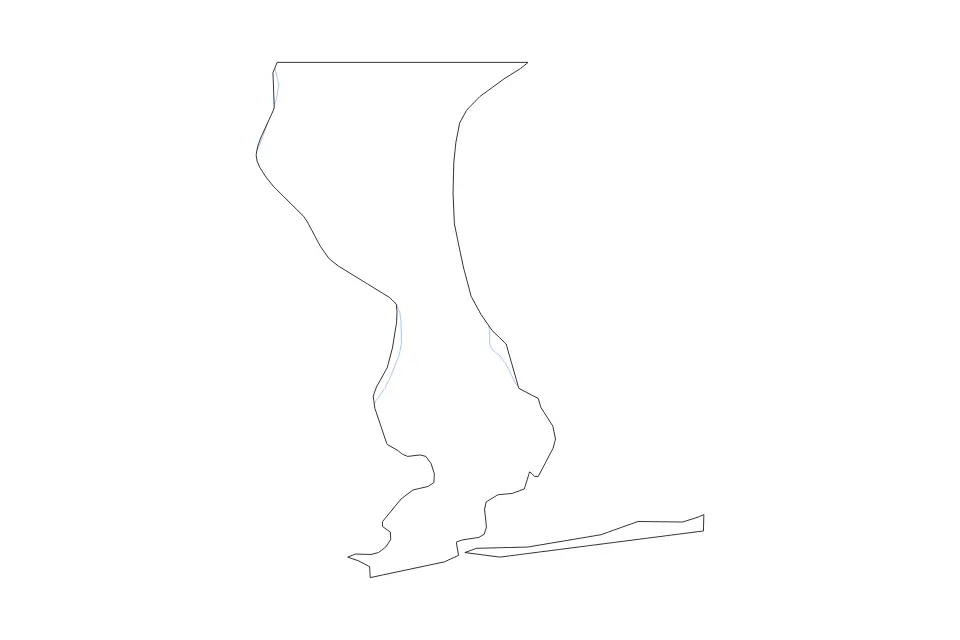 Carte de Escambia, Florida de type contour et rivières pour Amérique du Nord, montrant contour et rivières avec des limites nettes.