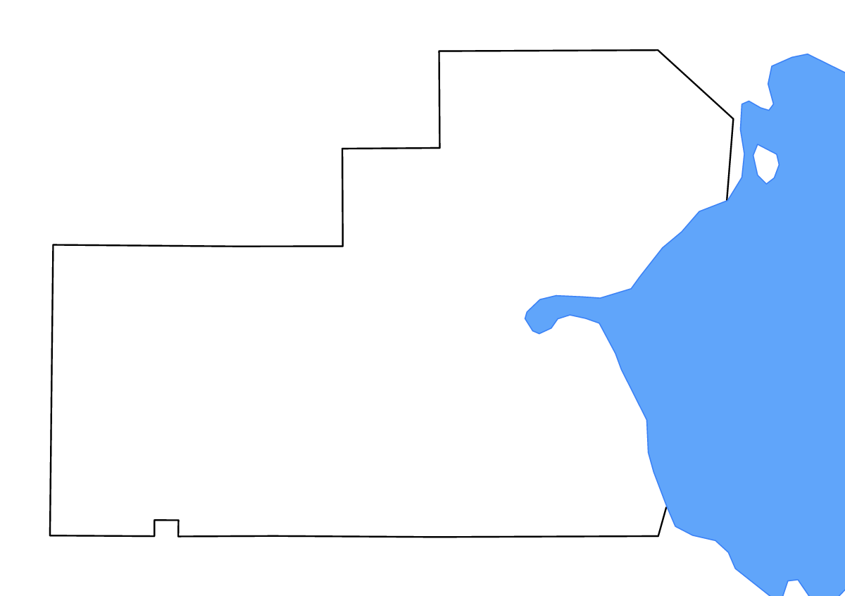 Mapa de contorno de Glades, Florida con lagos y ríos.