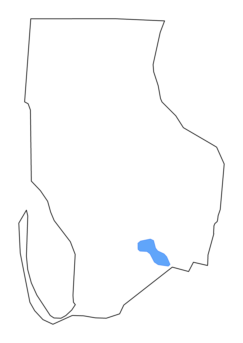 Mapa de contorno de Gulf, Florida con lagos y ríos.