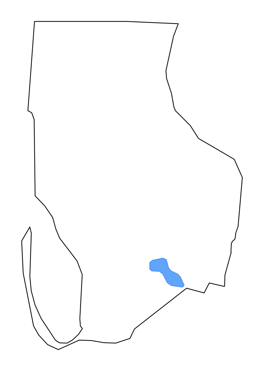 Carte de contour de Gulf, Florida avec lacs et rivières.