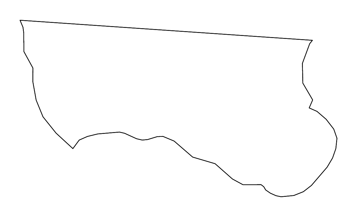 Mapa de contorno de Hamilton, Florida con ríos.
