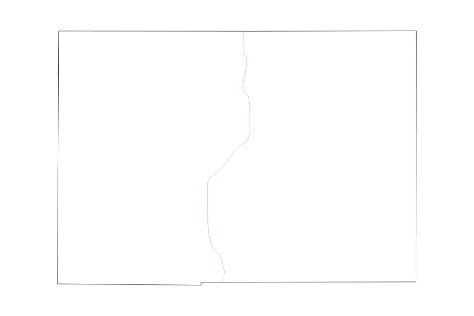 Outline map of Hardee County, Florida with subdivision borders and rivers.